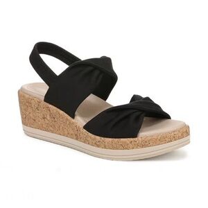 BZees Riley Black Slingback Fabric US Women’s size 10W Wide Width New in Box